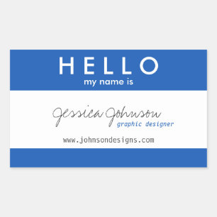 Pegatina Rectangular Hola Mi Nombre Es