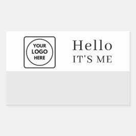 Pegatina Rectangular Hola Mi Nombre Es | Diseño Minimalista Logo Person