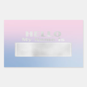 Pegatina Rectangular Hola mi nombre es familia de la reunión de la