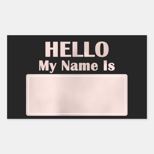 Pegatina Rectangular Hola Mi Nombre Es La Reunión De La Familia De Etiq (Anverso)