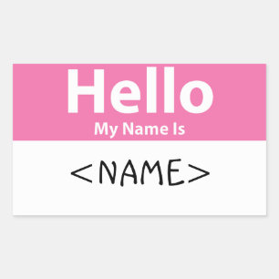 Pegatina Rectangular Hola Rosa Mi nombre es,<NAME>