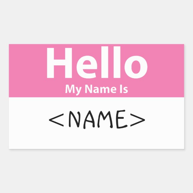 Pegatina Rectangular Hola Rosa Mi nombre es,<NAME> (Anverso)