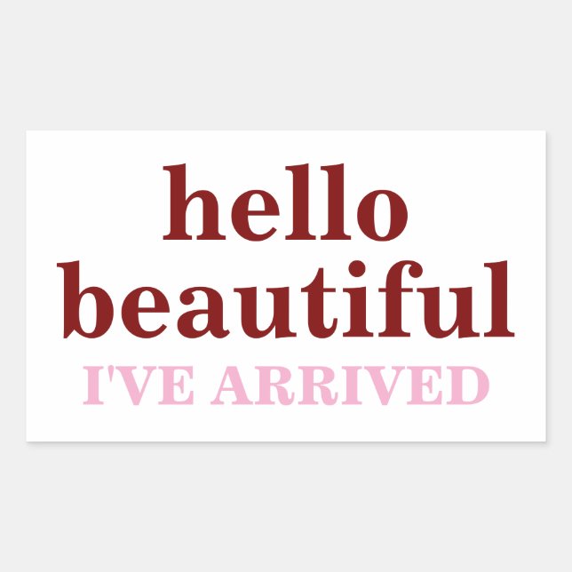 PEGATINA RECTANGULAR HOLA TEXTO PERSONALIZADO Y LOGO ELEGANTE  (Anverso)