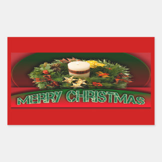 Pegatina Rectangular Holly en la decoración navideña moderna