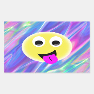 Pegatina Rectangular Holograma de emoji