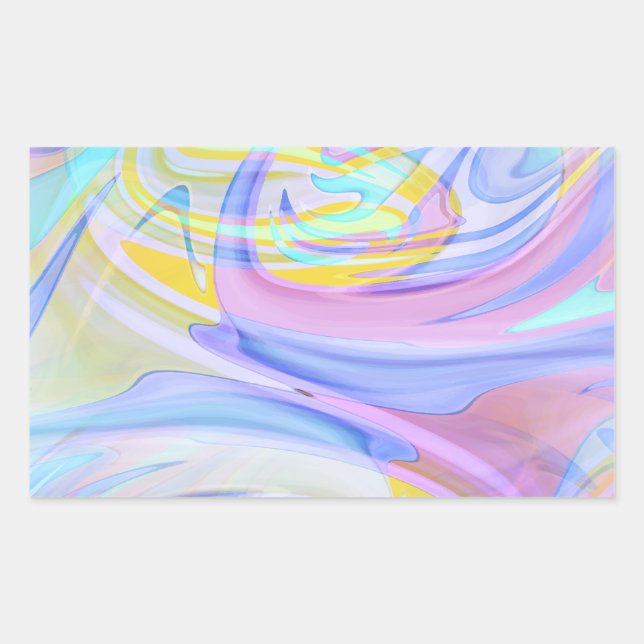 Pegatina Rectangular holograma pastel (Anverso)