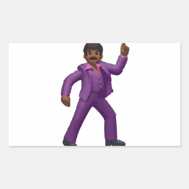 Pegatina Rectangular Hombre bailando de emoji (Anverso)