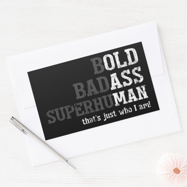 Pegatina Rectangular Hombre viejo gracioso dice Día del Regalo de la Mo (Sobre)