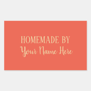 Pegatina Rectangular Homemade by Cookie Cake elegante moderno
