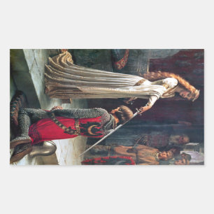Pegatina Rectangular Homenaje de Edmund Blair Leighton