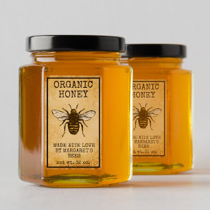 Pegatina Rectangular Honey Jar Labels Honeybee Honeycomb Bee Apiary
