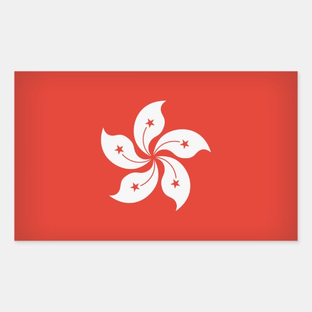 Pegatina Rectangular Hong Kong (Anverso)