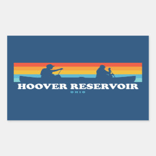 Pegatina Rectangular Hoover Reservoir Ohio Canoe
