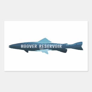 Pegatina Rectangular Hoover Reservoir Ohio Fish