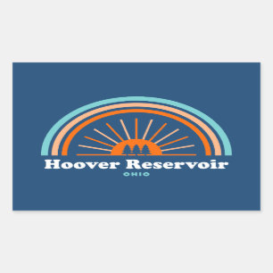 Pegatina Rectangular Hoover Reservoir Ohio Rainbow