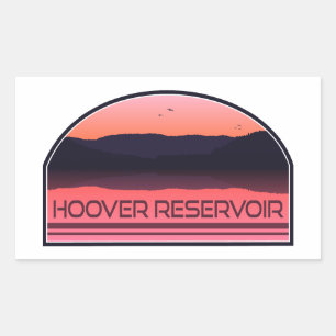 Pegatina Rectangular Hoover Reservoir Ohio Red Sunrise