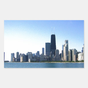 Pegatina Rectangular Horizonte de Chicago