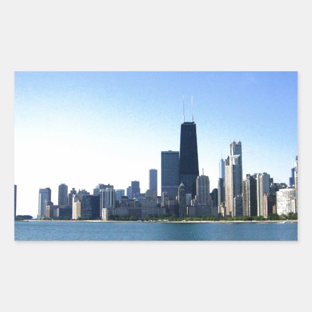 Pegatina Rectangular Horizonte de Chicago (Anverso)