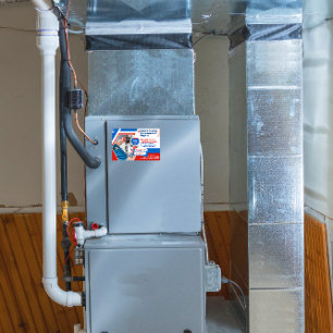 Pegatina Rectangular Horno de reparación del sistema de calefacción del