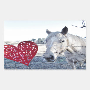 Pegatina Rectangular HORSE Valentine