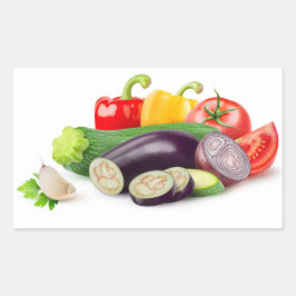 Pegatina Rectangular Hortalizas de Ratatouille