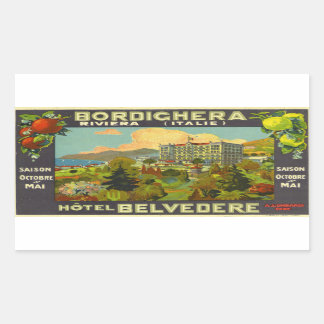 Pegatina Rectangular Hotel Belverdere Bordighera Rivera Italia