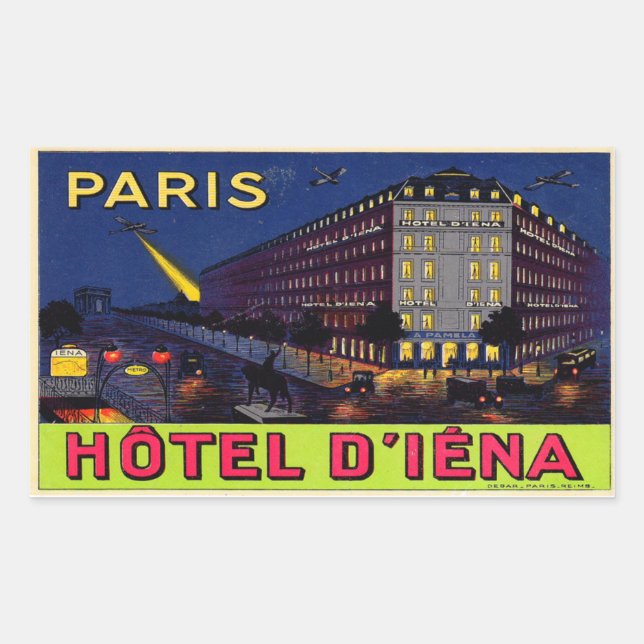 Pegatina Rectangular Hotel de Iéna (París) (Anverso)