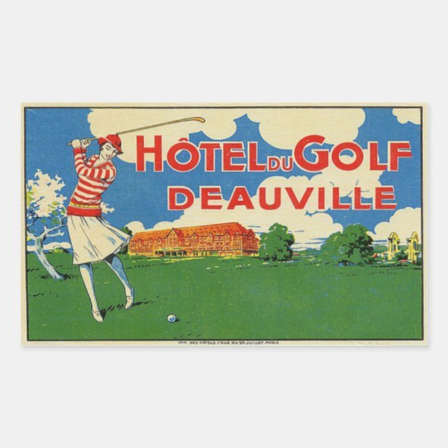 Pegatina Rectangular Hotel du Golf (Deauville Francia) (Anverso)