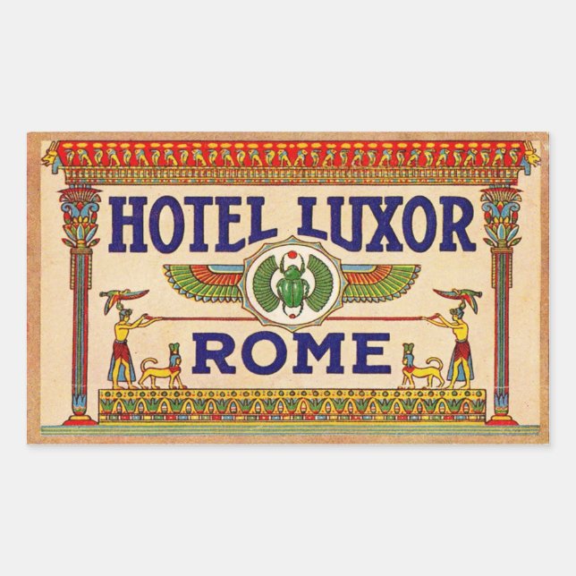 Pegatina Rectangular Hotel Luxor (Roma) (Anverso)