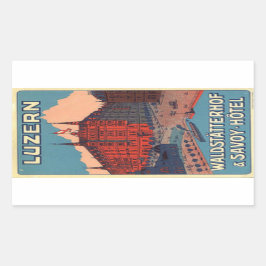 Pegatina Rectangular Hotel Luzern Waldtatterhof y savoy