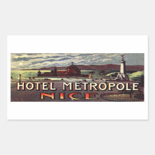 Pegatina Rectangular Hotel Metropole (Niza Francia)