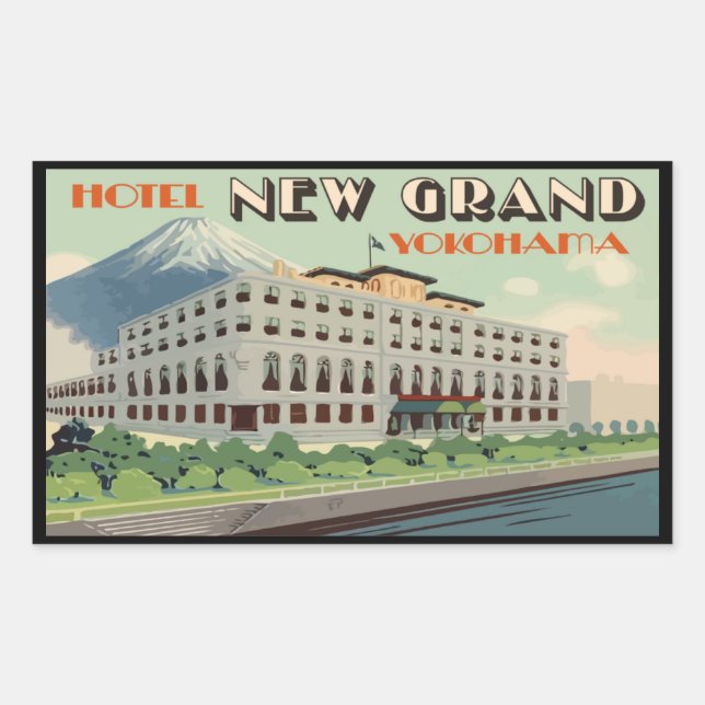 Pegatina Rectangular Hotel New Grande Yokohama (Japan) (Anverso)