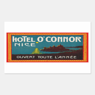 Pegatina Rectangular Hotel O'Connor (Nice France)