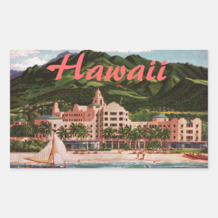 Pegatina Rectangular Hotel Royal Hawaiian