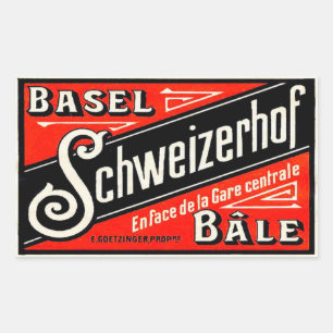 Pegatina Rectangular Hotel Schweizerhof (Basel Bâle Suiza)