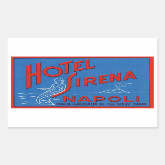 Pegatina Rectangular Hotel Sirena (Nápoles Italia)