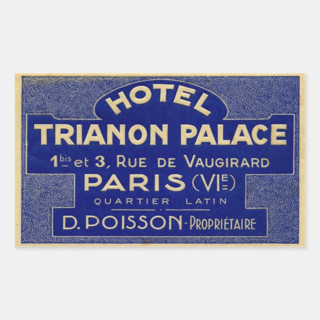 Pegatina Rectangular Hotel Trianon Palace (París, Francia) (Anverso)