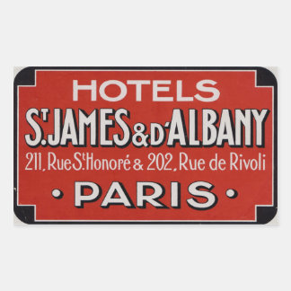 Pegatina Rectangular Hoteles St james & d'Albaby (París, Francia)