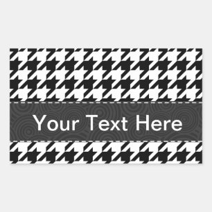 Pegatina Rectangular Houndstap negro y blanco