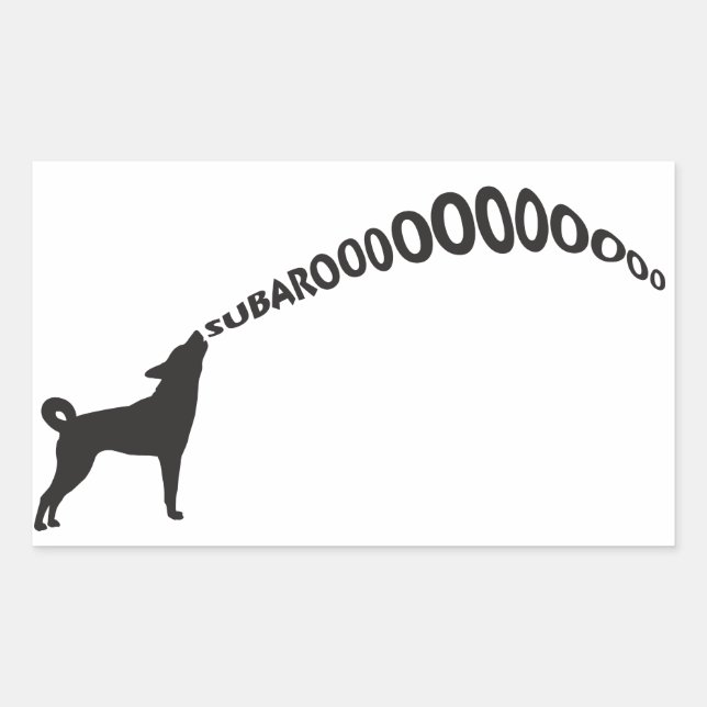 Pegatina Rectangular Howling Subaru Dog (Anverso)