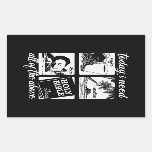 Pegatina Rectangular Hoy Necesito...pegatinas divertidos