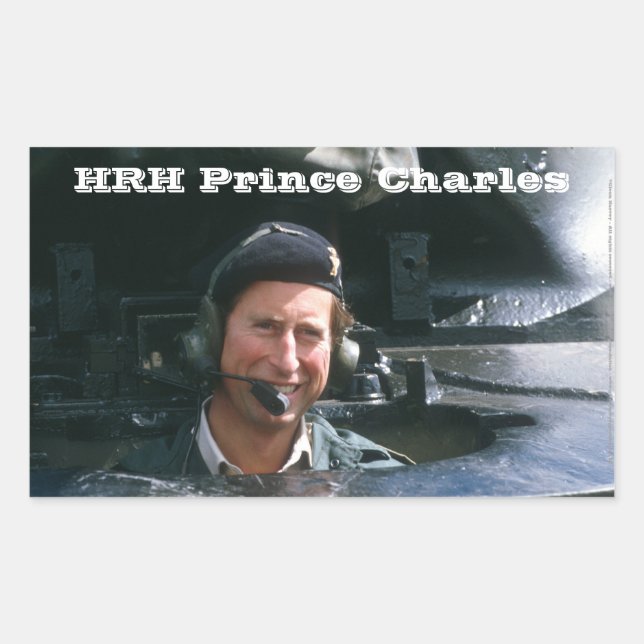 Pegatina Rectangular HRH Prince Charles (Anverso)