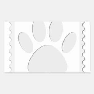 Pegatina Rectangular Huella de pata de perro recortada