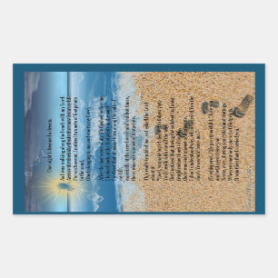 Pegatina Rectangular Huellas en la arena