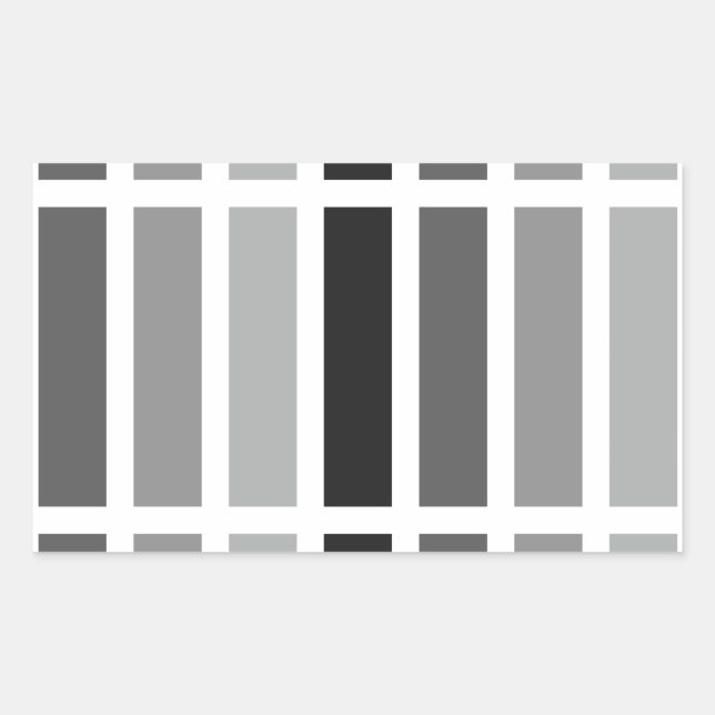 Pegatina Rectangular Hues de gris plateado (Anverso)