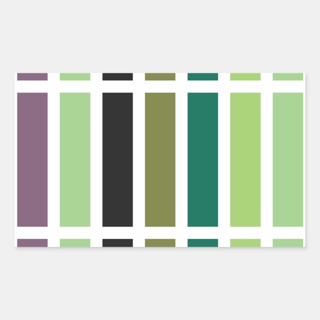 Pegatina Rectangular Hues negros morados verdes (Anverso)