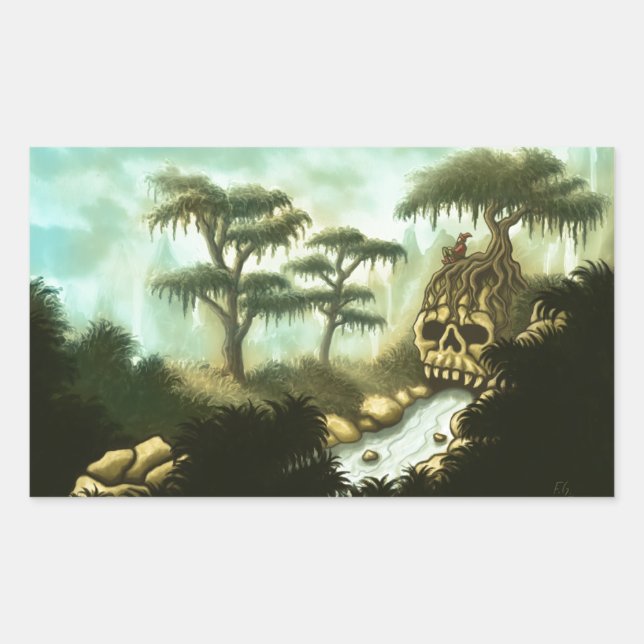 Pegatina Rectangular huesos de gigantes (Anverso)