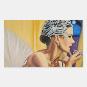 Pegatina Rectangular Humanity Ballerina