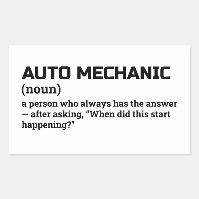 Pegatina Rectangular Humor de definición mecánica automática (Anverso)