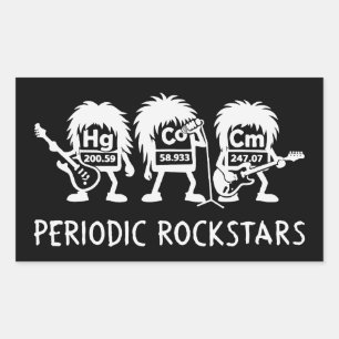 Pegatina Rectangular Humor de Química de Rockstars Periódicos
